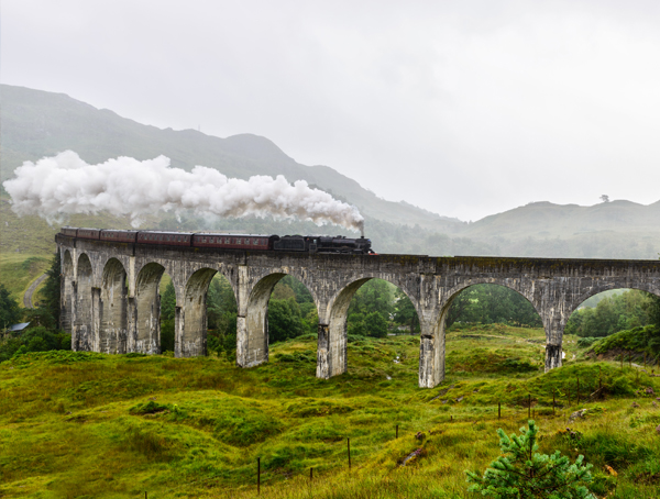 View of the famous Glenfinnan Viaduct