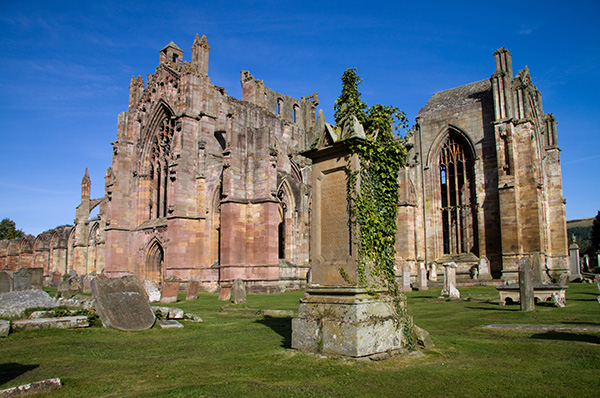 The magnificent ruins of Melrose Abbey